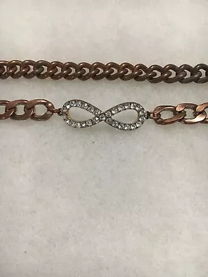 Vintage Claire’s Copper Tone Bracelet W/ Clear Rhinestone W/bonus Bracelet Used • $6.95