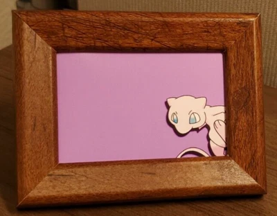 $14.99 • Buy 2  X 3  Framed Wall Art Pokémon Mew 151 VIOLET Oddity Small Mini 3x4 PURPLE OAK