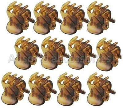 £2.99 • Buy 12 X Mini Plastic Hair Claw Clamps Bulldog Clips Grips Style Fashion Accessory