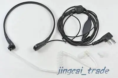 Throat Vibration Microphone Acoustic Tube Earpiece Two-Pin For ICOM COBRA Radio • £15.84