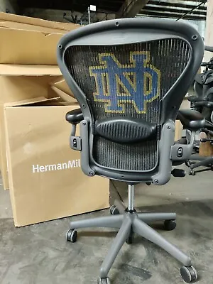 £574 • Buy Herman Miller Aeron Notre Dame Mesh Desk Chair Medium Size B Fully Adjust Lumbar