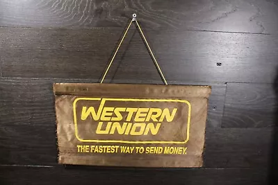 Vintage Original Western Union Silk Cloth Sign Rare • $33.13