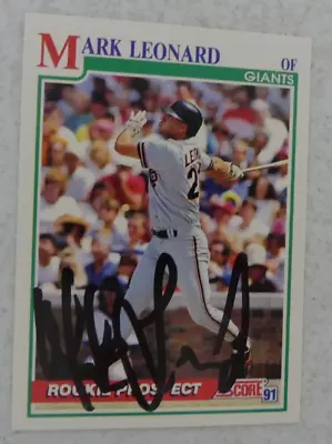 AUTOGRAPHED 1991 Score #719 Mark Leonard RC • $1.99