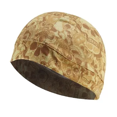 Khaki Tan Tattoo Gothic Skull Moisture Wicking Beanie Cap Hat Helmet Liner Biker • $9.86