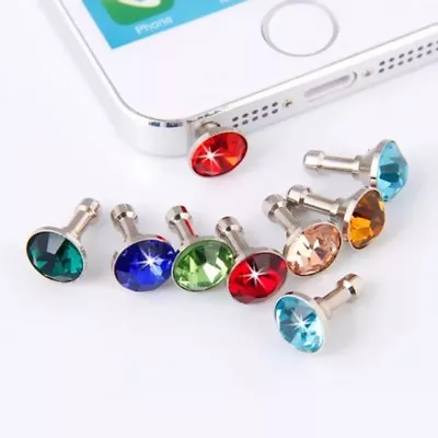 BLING GEM 3.5mm Jack Earphone/mic Dust Plug Port Cap FOR Apple Iphone 4 5 6 • $5.40