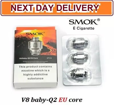 SMOK V8 Baby-Q2 EU CORE COILS 0.4Ω 40-80W 3-Pk T PRIV COIL H PRIV BIG BABY TANK • £4.99
