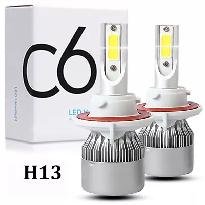 2x H13 9008 LED Headlight High Low Beam Conversion Kit Bulbs 6500K Bright White • $11.79