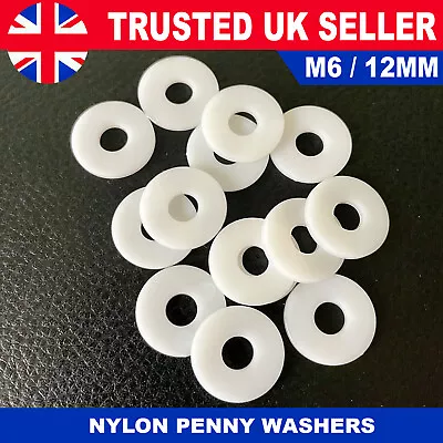 Nylon Washers Form A Flat Plastic Washer Nylon Plastic Penny Washers M6 (12mm) • £29.99