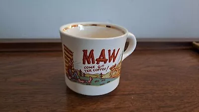 Vintage  Maw Come Git Yer Coffee  Ceramic Hillbilly Mug Cup Gold Rim • $7.99