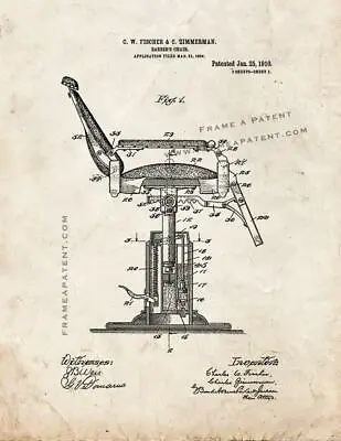 Barber's Chair Patent Print Old Look • $19.32