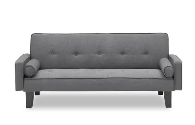 72  Sleeper Sofa Couch Convertible Sofa Bed Living Room Dark Grey Cotton Linen • $274