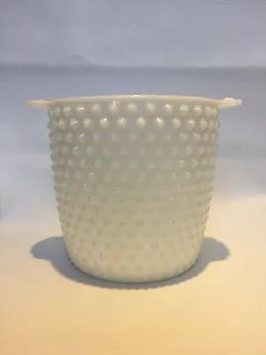 Vintage Anchor Hocking Milk Glass Hobnail Ice Bucket Or Planter/Vase Or Bowl • $30