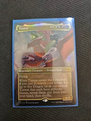 FOIL TIAMAT (BORDERLESS) Adventures In The Forgotten Realms AFR Magic MTG CARD • $28