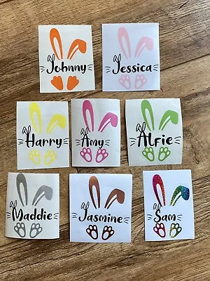 Easter Bunny Vinyl Name Stickers Labels Mug Bottle Glass Children Personalise • £2.25