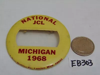 Vintage Pin Pinback Button National JCL Convention Michigan 1968 Name Tag Rare • $15.99