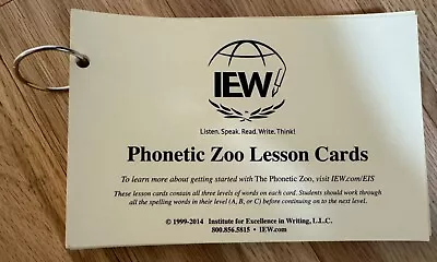 Phonetic Zoo Levels ABC Lesson Cards IEW  Veritas Press • $15