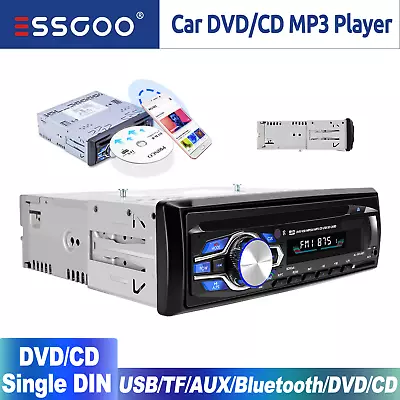 ESSGOO Single 1 DIN Car Stereo CD/DVD Player Audio FM Bluetooth TF SD USB Radio • $57.48