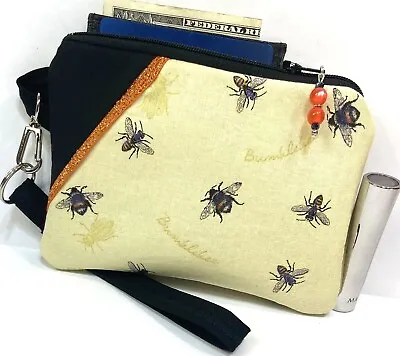 Bumblebees-Cute-Handmade-Money-Coin-ID-Credit Card-Wristlet-Purse-Pouch • $5.36