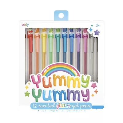 £14.99 • Buy 12 Yummy Scented Glitter Gel Pens - Strawberry, Grape, Apple, Raspberry & More