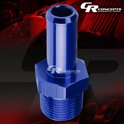3/4  Npt Male Straight To 3/4  Hose Barb Nipple Blue Aluminum Anodize Fitting • $5.95