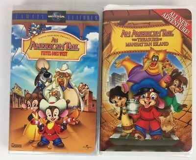 2 An American Tail - Fievel Goes West & The Treasure Of Manhattan Island VHS • $9
