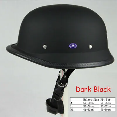 Black German Street Sport DOT Half Helmet For Chopper Cruiser Biker Scooter • $53.87