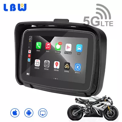 5  Touch Screen Motorcycle GPS Navigator Portable Wireless CarPlay Waterproof • $185.85