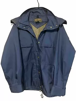 Eddie Bauer Gor-Tex Parka Jacket Coat Navy Blue Size L Fits Like M • $35.99