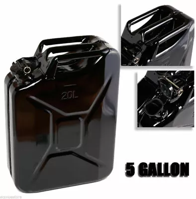 Black 5 Gallon Jerry Can Gas Steel Tank Military NATO Style 20L Storage Can • $39.99