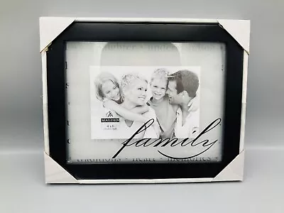 NEW Etched Glass Family Picture Frame Black Border Malden Holds 4” X 6” Photo • $12.50