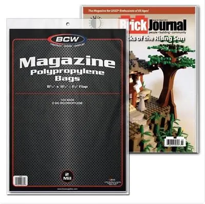 (100 Count Pack) BCW Magazine Storage Bags Acid Free Archival Safe Protection • $16.99