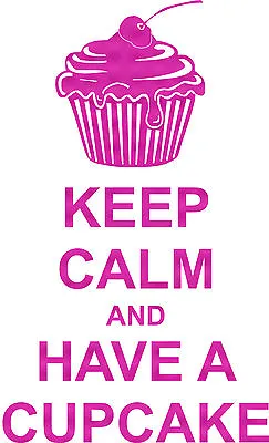 Keep Calm And Have A Cupcake ****pink Glitter****wall Art Sticker. Cafe Kitchen • £20.45