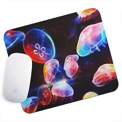 UK Seller Anti-Slip Gamimg Mouse Pad Mat PC Laptop  Blue Red 3D Jellyfish • £5.99