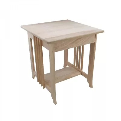 End Tables Living Room Unfinished Oak Mission End Table 24.5 Inch Height • $319.99