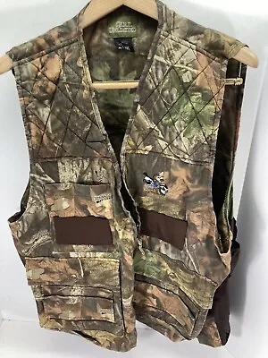 Quail Unlimited Vest Men Size XL Camouflage Full Zip Shooting Hunting Vintage • $19.51