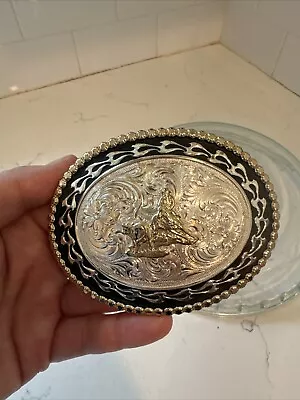 Huge Vintage Montana Silversmiths Cowboy Rodeo Belt Buckle • $49.99