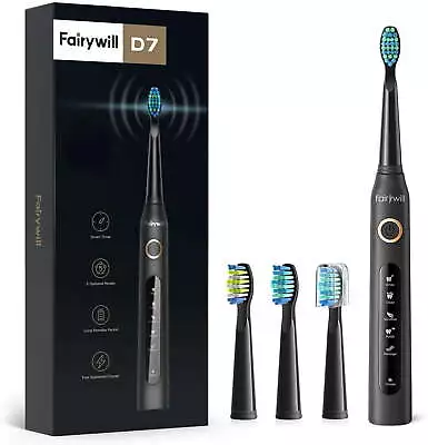 Adults Electric Toothbrush Rechargeable Black 5 Modes With Smart Timer • $22.38