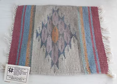 Indian Zapotec Hand-Woven 15  X 11  100% Wool Textile Mat Made In Mexico #9101 • $28.99