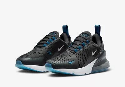 Nike Air Max 270 Black Blue Runners Shoes Sneakers JUNIOR Size US 6Y  Women 7.5  • $188