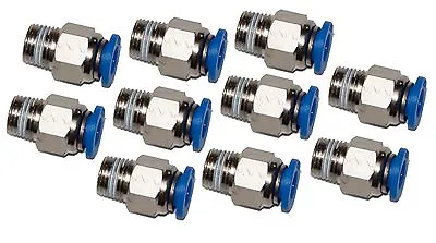 10  Pneumatic 1/4  Tube X 1/8  NPT Male Connector Push In To Air Connect Fitting • $9.45