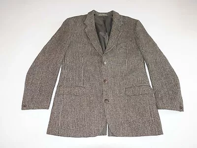 Harris Tweed Men's Sport Coat Size 44 Regular Brown 3 Button Vintage Jacket 44R • $69.99