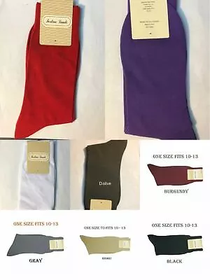 Men's 1 Pairs High Quality Solid Color Dress Socks One Size 10~13 • $6.25