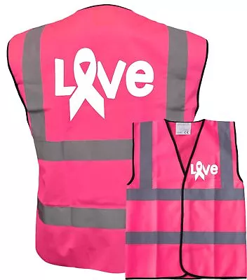 Love Cancer Logo Hi Vis Pink Vests Charity Walks Mud Runs Race For Life • £7.99