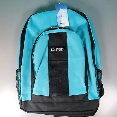 Everest BP2072-TURQ-BK Backpack With Front & Side Pockets - Turquoise-Black • $12.98