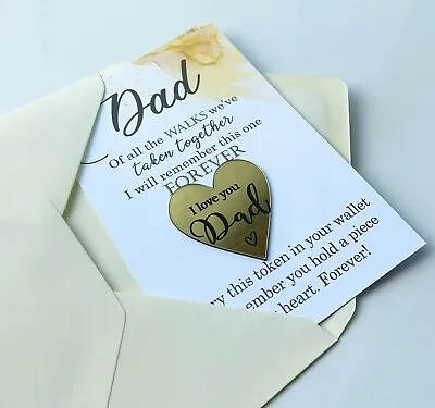 Gift For Father Of The Bride Wedding Pocket Token Wallet Insert Fathers Day Dad • £3.45