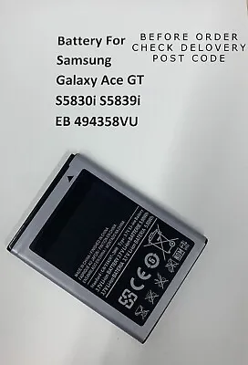 Battery For Samsung Galaxy Ace GT S5830i S5839i FREE POST • £4.95