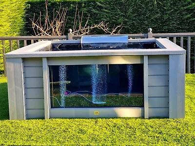 Tancho Clear View Garden Aquarium Raised Koi Fish Pond Large Window 3750litre • £3295