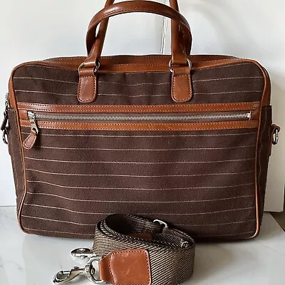 Mulholland Leather Messenger Shoulder Bag With Strap   13  H 16  L • $195