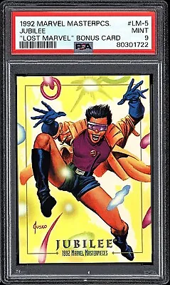 1992 Marvel Masterpieces #LM5 JUBILEE X-Men Lost Bonus PSA 9 Mint • $60