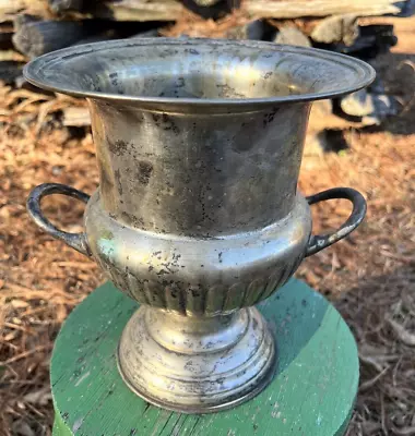 Vintage Silver Plate Champagne/Ice Bucket Trophy Footed 10  Marked Leonard • $45